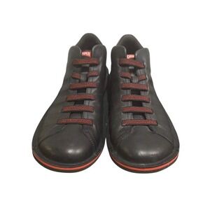 CAMPER Beetle Sneakers Slip-On‎ Sz 41 Men's Black Red Leather Lightweight